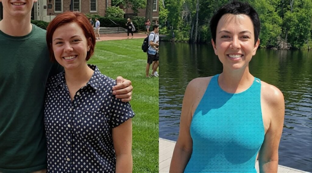 Side-by-side photos show a woman before and after weight loss.
Illustrates visible progress linked to steady, sustainable lifestyle changes.