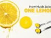 How Much Juice in One Lemon? Sliced lemon with dripping juice, a small bowl of lemon juice, and measuring spoons showing how much juice comes from one lemon.